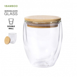 Set 4 Bicchieri A Doppia Parete Con Coperchio In Bambù E Cannuccia - 360 Ml, Per Smoothie, Bubble Tea, Cocktail