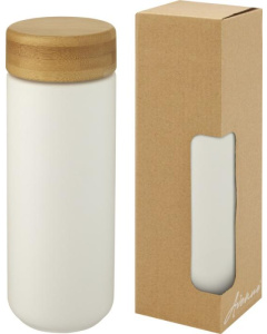 Bicchiere termico in ceramica con coperchio in bambù da 300 ml