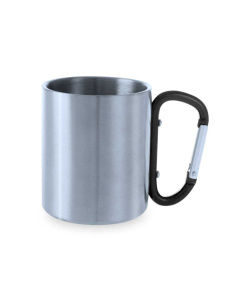 Tazza in acciaio con moschettone colorato 200 ml