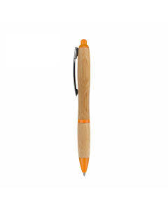 Penna in bambù clip in metallo e inserti colorati