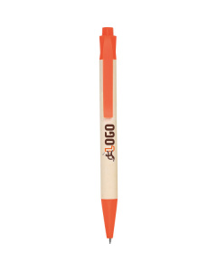 Penna in cartone riciclato del latte e dettagli colorati