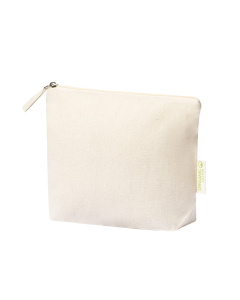 Trousse cosmetici in cotone organico con cerniera