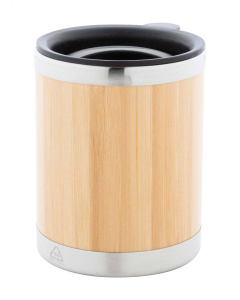 Bicchiere termico 300ml in acciaio e bambù