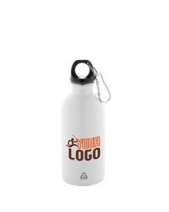 Borraccia 400 ml in acciaio riciclato con moschettone in alluminio