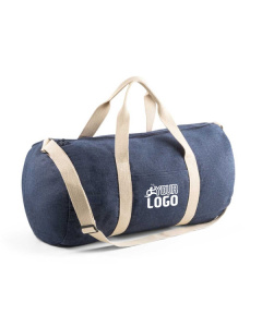 Borsa sportiva cilindrica in denim pratica e resistente