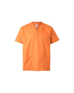 Camice in twill a maniche corte con collo a V