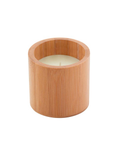 Candela di cera vegetale con contenitore in bambù