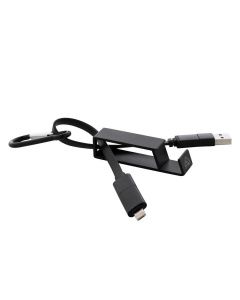Cavo di ricarica USB con moschettone in alluminio riciclato e apribottiglie