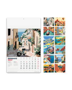 Calendario illustrato mensile paesaggi italiani