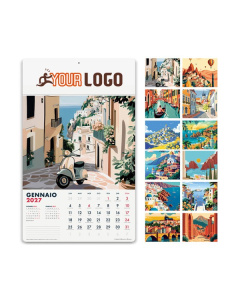 Calendario illustrato mensile paesaggi italiani