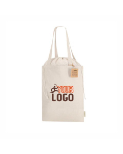 Borsa in cotone riciclato con chiusura a cordoncino | 260 gr
