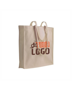 Borsa a soffietto in cotone con stampa a colori | 38 X 42 x 8 cm | 180 g