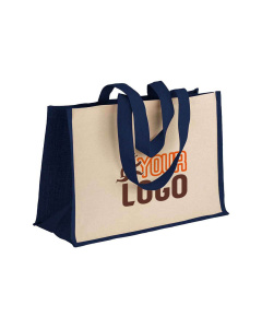 Shopper in cotone e juta con manici colorati 280g