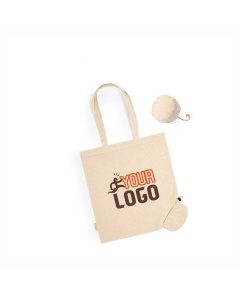 Borsa pieghevole in cotone organico con manici lunghi | 120 g