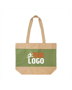 Borsa da spiaggia in juta e inserto cotone colorato