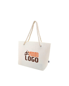 Borsa in feltro RPET manici in corda di cotone | 46 x 32 x 13 cm
