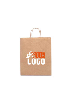 Shopper in carta avana piccola manici ritorti | 23x18x8 cm