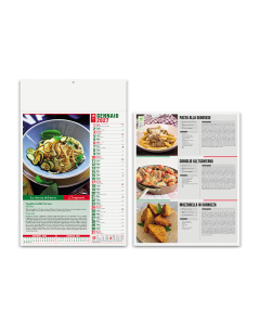 Calendario mensile illustrato Gastronomia
