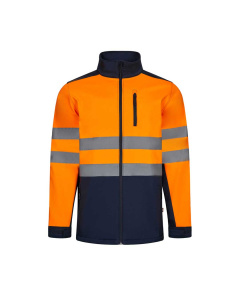 Giacca softshell bicolore con dettagli riflettenti