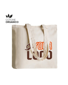 Shopper in cotone organico con soffietto | 140 g