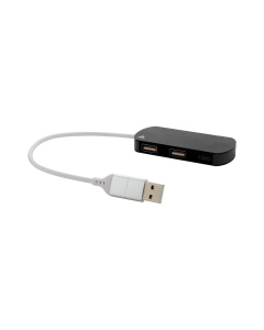 Hub USB in alluminio e ABS riciclato con 2 porte USB e 1 USB-C