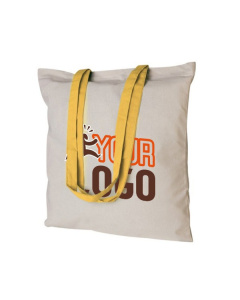 Borsa in cotone con manici colorati | 130gr