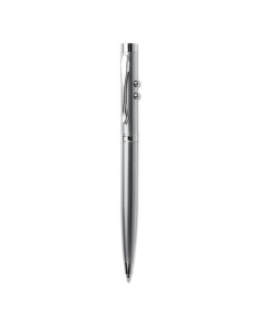 Penna multifunzione silver con luce e puntatore laser
