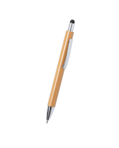 Penna a sfera in bambù con per gommino touch screen