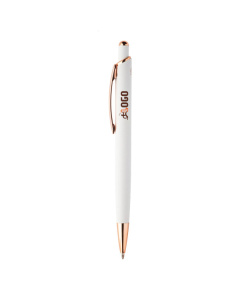 Penna a sfera in alluminio con dettagli oro rosa