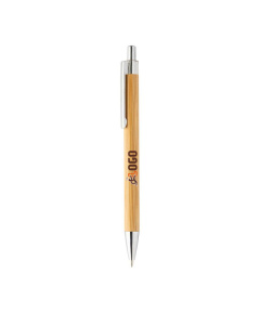 Penna a sfera in bambù con finiture cromate