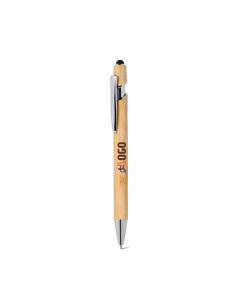Penna personalizzata in bambù con puntatore touch