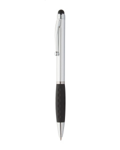 Penna promozionale in abs con gommino touch e refill blu