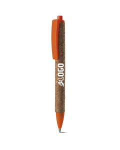 Penna in sughero con clip e punta colorate