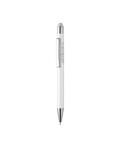 Penna touch in alluminio riciclato fusto gommato e dettagli lucidi