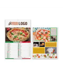 Calendario mensile pizza con logo