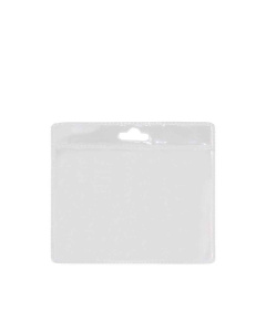 Porta badge trasparente in plastica per lanyard 100x90 mm