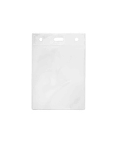 Porta badge trasparente in plastica per lanyard 84x119 mm
