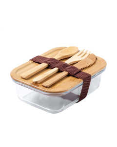 Contenitore per il pranzo in vetro e bambù
