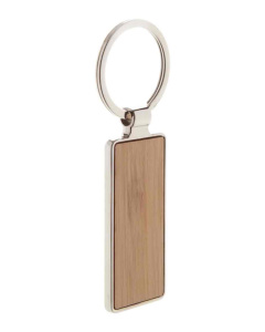 Portachiavi rettangolare in legno e metallo