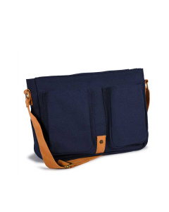 Tracolla vintage in canvas con tasche e chiusura a zip