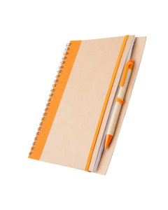 Quaderno spirale con copertina in carta riciclata e penna | A5