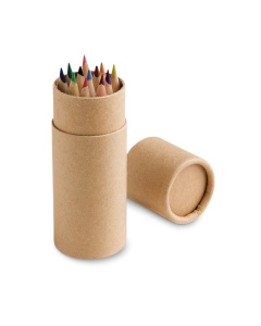 Scatola con 12 matite colorate in legno