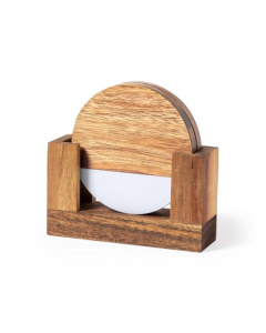 Set 2 Sottobicchieri in legno e marmo