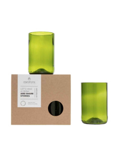 Set di 2 bicchieri in vetro riciclato GreenCheers