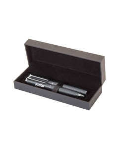 Set penna e roller in alluminio testurizzato a righe