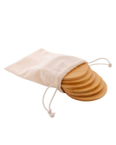 Set sottobicchieri in sacchettino di cotone personalizzabile