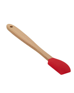 Spatola colorata in silicone e manico in bambù