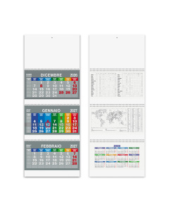 Calendario trimestrale multicolor