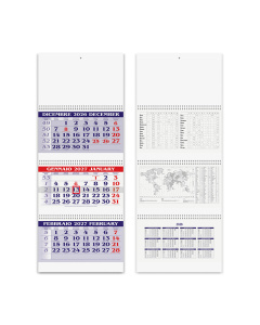 Calendario trittico spirale 3 mesi