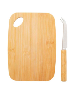 Set formaggio con tagliere in bambù e coltello inox